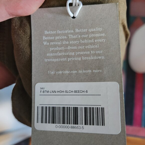 NWT Everlane Linen Way-High Drape Pant in Beech Size 6 Beech - Picture 8 of 9